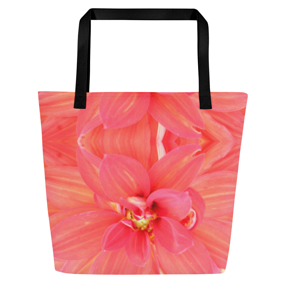 Flowery All-Over Print Large Tote Bag