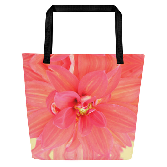 Flowery All-Over Print Large Tote Bag