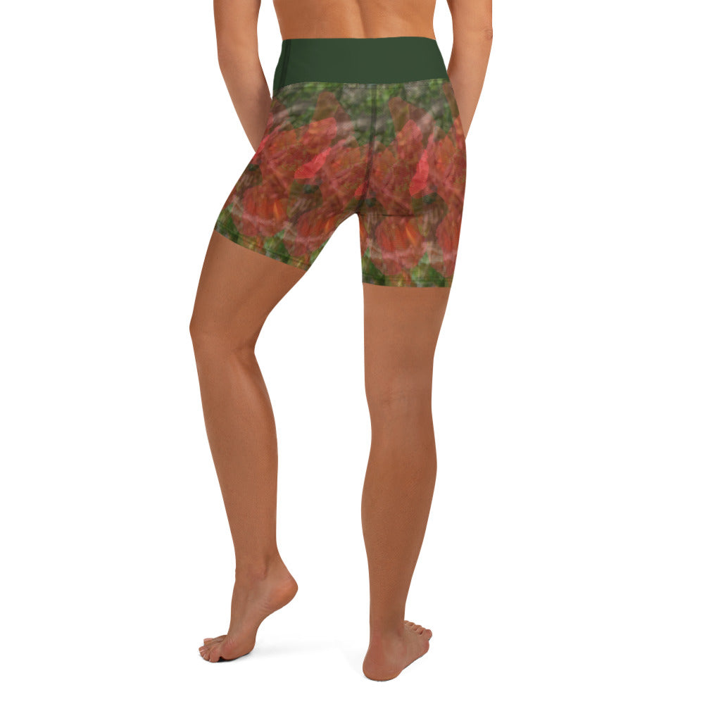 Graphic Floral Yoga Shorts