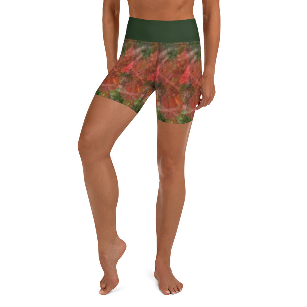 Graphic Floral Yoga Shorts