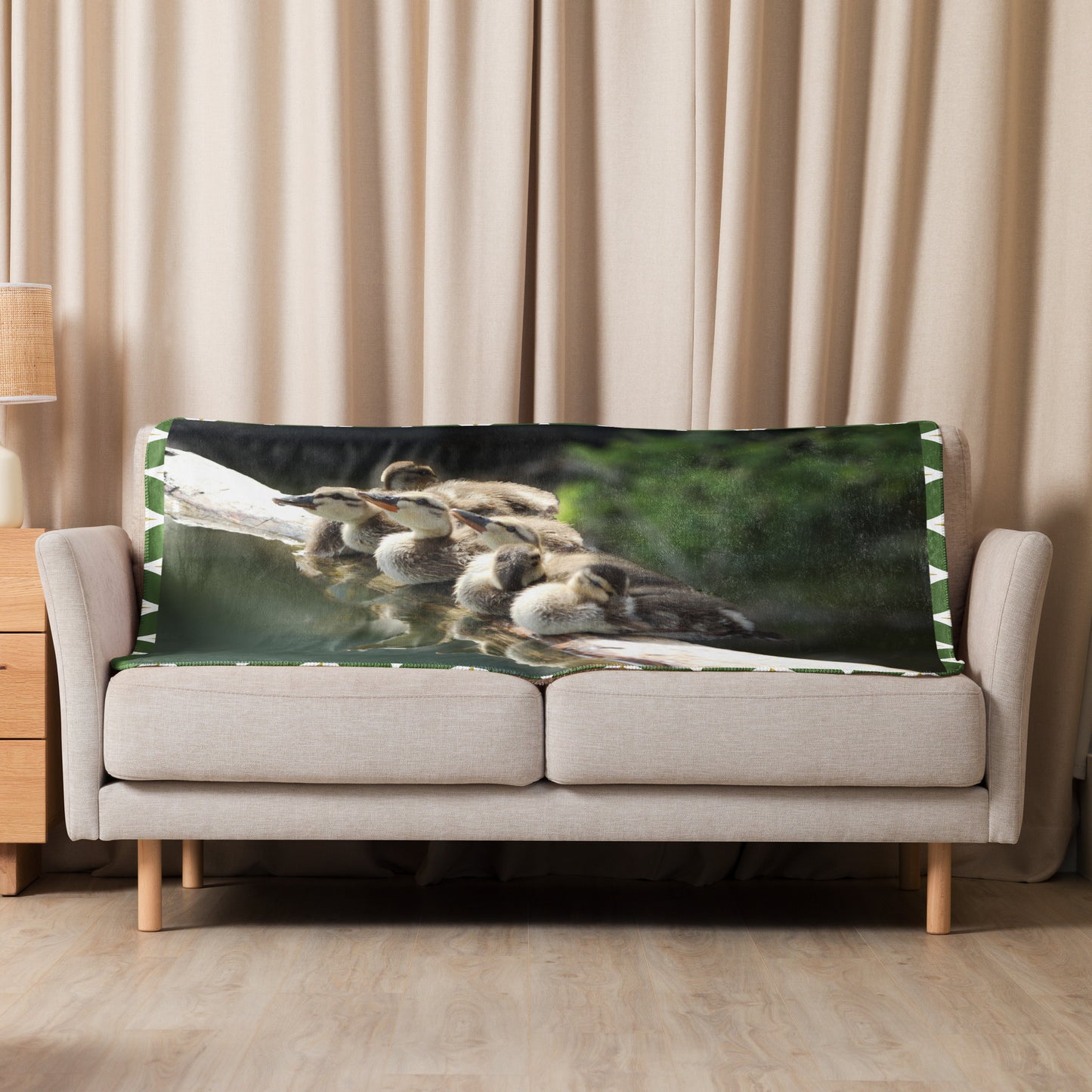 Baby duck time Sherpa blanket