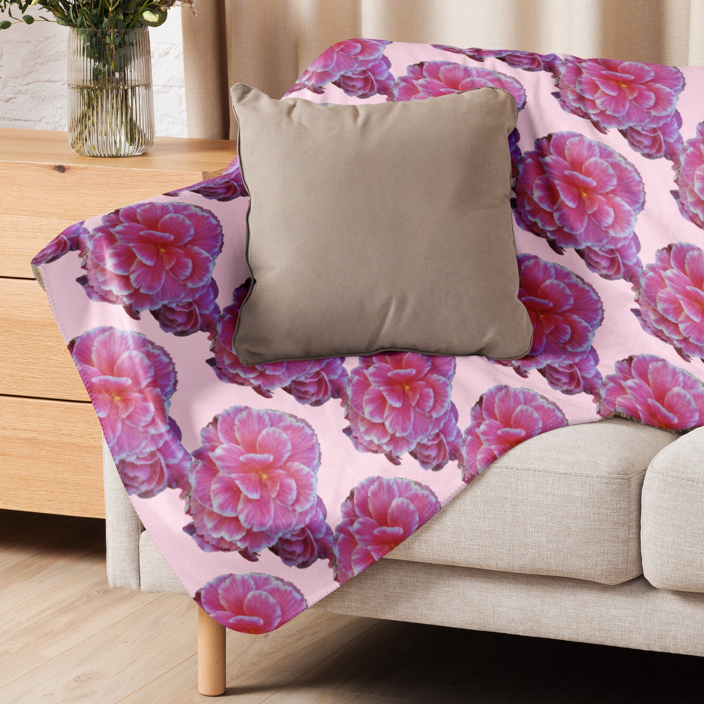 Flowery Sherpa blanket